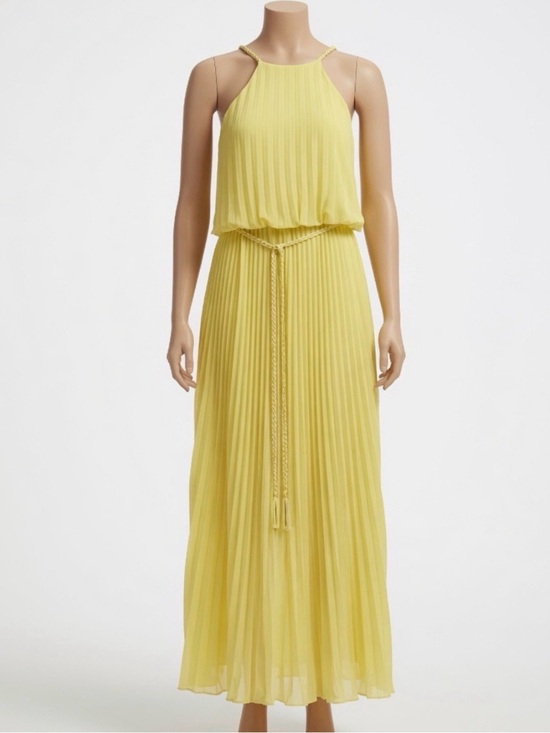 Dresses & Skirts - Bright Yellow Pleated Halter Maxi Dress